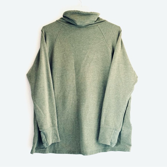 EUC North Face Olive Green Funnel Neck Pullover Hoodie - Picture 3 of 4